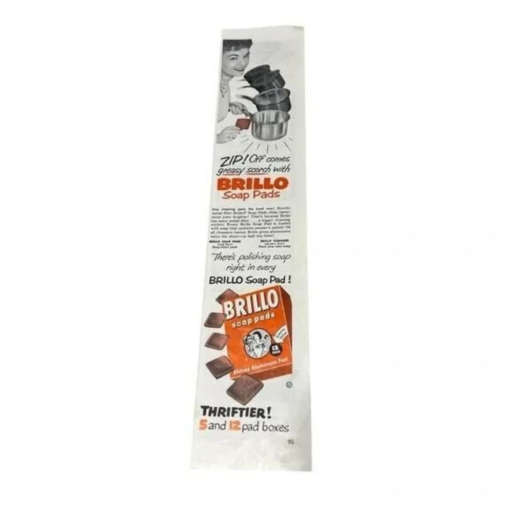 1954 Brillo Soap Pads Original Vintage Print Ad